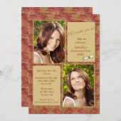 Invitation de graduation photo sur le ton des bijo (Devant / Derrière)