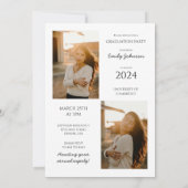 Invitation de graduation photo verticale moderne (Dos)