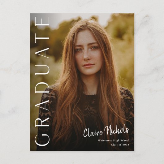 Invitation de graduation photo verticale moderne (Devant)