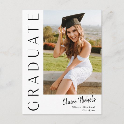 Invitation de graduation photo verticale moderne (Devant)