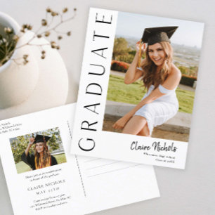 Invitation de graduation photo verticale moderne
