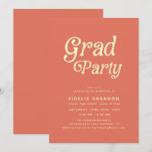 Invitation de graduation rétrograde de Terracotta (Devant / Derrière)