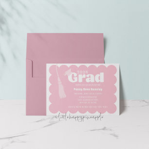 Invitation de graduation rose moderne