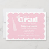 Invitation de graduation rose moderne (Devant)
