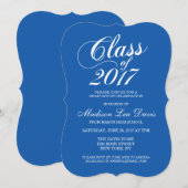 Invitation de Graduation Royal Blue Solid Modern (Devant / Derrière)