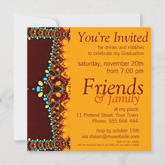 Invitation de graduation royale fragile (Dos)