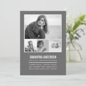 Invitation de graduation simple - Gris (Debout devant)