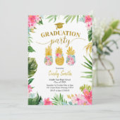 Invitation de graduation Tropical Luau Pineapple (Debout devant)
