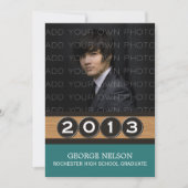 Invitation de graduation turquoise Classy Keys (Devant)