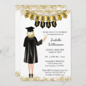 Invitation de graduation unique cheveux blonds (Devant / Derrière)