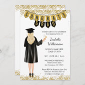 Invitation de graduation unique cheveux blonds (Devant / Derrière)