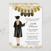 Invitation de graduation unique cheveux blonds (Devant / Derrière)