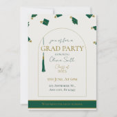 Invitation de graduation verte moderne | Personnal (Devant)
