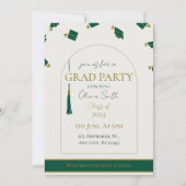 Invitation de graduation verte moderne | Personnal (Devant)