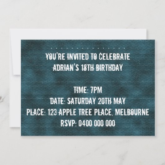 invitation de graffiti (Dos)