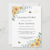 Invitation de grand-mère à Baby shower d'abeille (Devant)