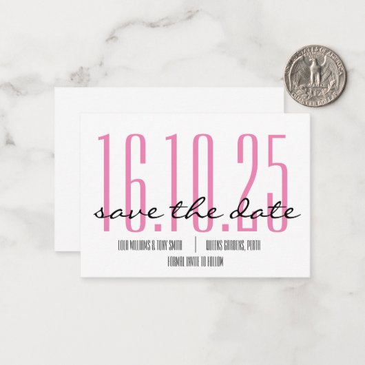 Invitation de grande date (Devant/Arrière en situation)