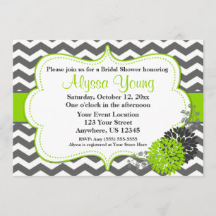Invitation de Green Chevron à la chaux gris foncé