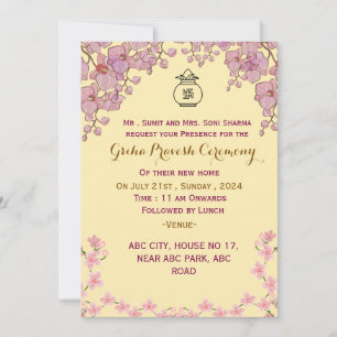 Invitation de Griha Pravesh