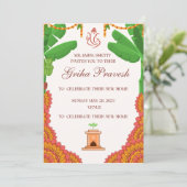 Invitation de Griha Pravesh, réchauffement de la m (Debout devant)