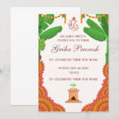 Invitation de Griha Pravesh, réchauffement de la m (Devant / Derrière)