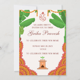 Invitation de Griha Pravesh, réchauffement de la m