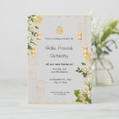 Invitation de Griha Pravesh verte et jaune (Debout devant)