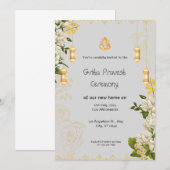 Invitation de Griha Pravesh verte et jaune (Devant / Derrière)