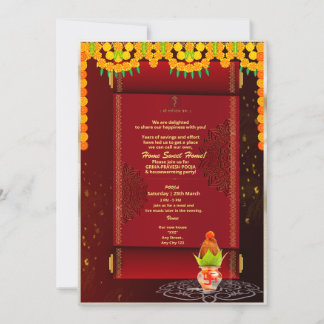 Invitation de Grihapravesh indien Hindu House Warm