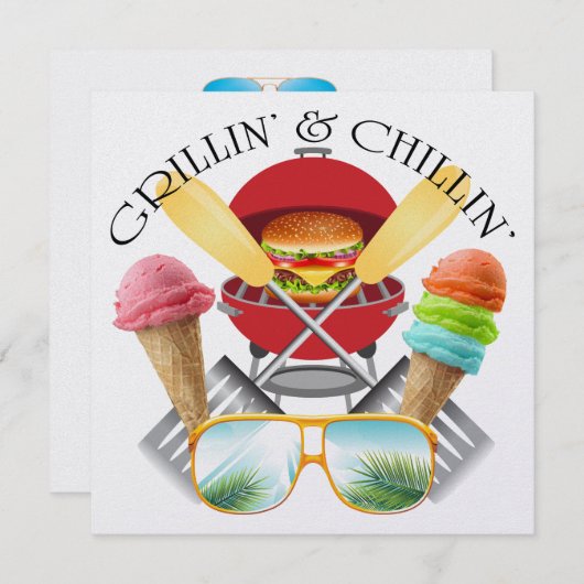 Invitation de Grillin et Chillin (Devant / Derrière)
