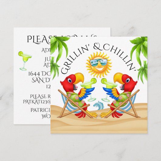 Invitation de Grillin et Chillin (Devant / Derrière)