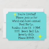 Invitation de groupe de pool rétro personnalisable (Dos)