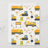 Invitation de grue de construction 5e anniversaire (Dos)