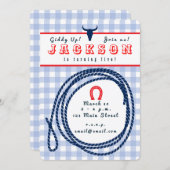 Invitation de guingan de cowboy (Devant / Derrière)