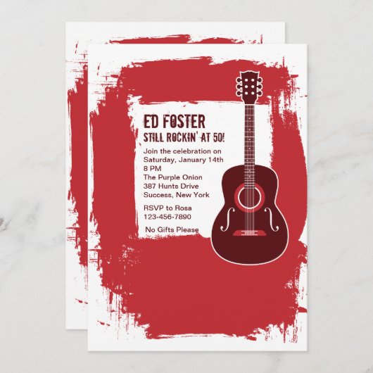 Invitation de guitare de Rockin (Devant / Derrière)