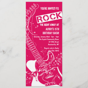 Invitation de guitare rock rouge