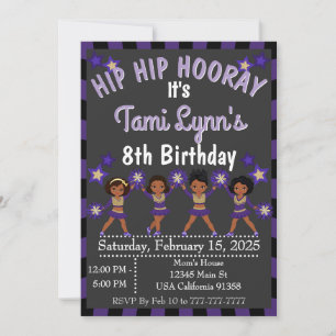 Invitation de gymnastique African Purple Cheerlead