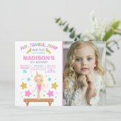 Invitation de gymnastique Parti de gymnastique de (Debout devant)