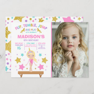 Invitation de gymnastique Parti de gymnastique de