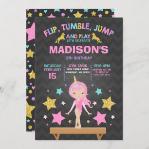 Invitation de gymnastique Parti de gymnastique de