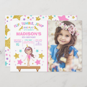 Invitation de gymnastique Parti de gymnastique de