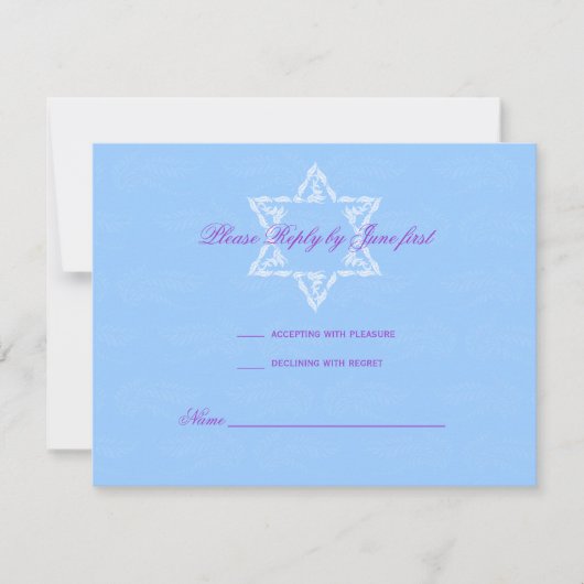Invitation de Hailey Bat mitzvah avec Damask RSVP (Devant)