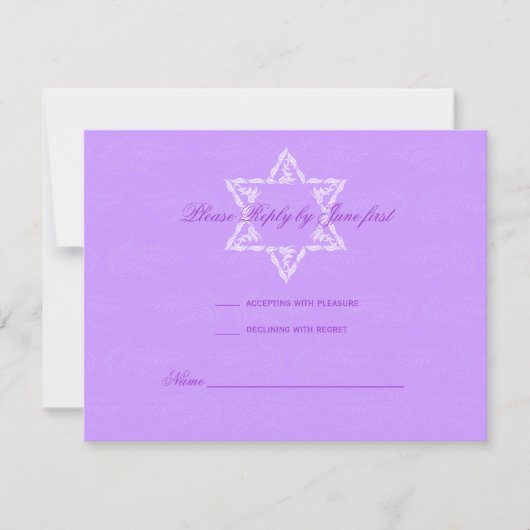 Invitation de Hailey Bat mitzvah avec Damask RSVP (Devant)