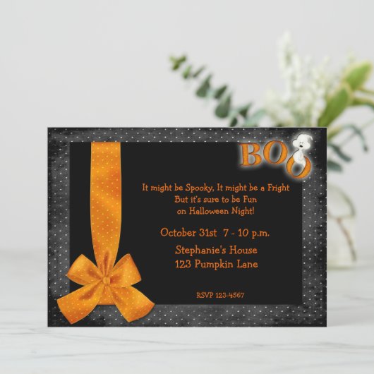 Invitation de Halloween Boo (Debout devant)