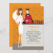 Invitation de Halloween d'anges et de diables (CA) (Devant / Derrière)