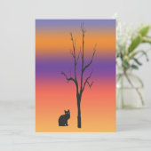 Invitation de Halloween de chat et d'arbre (Debout devant)
