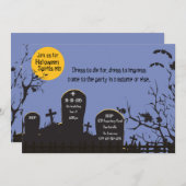 Invitation de Halloween de cimetière (Devant / Derrière)