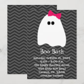 Invitation de Halloween de fantôme de fille (Devant / Derrière)