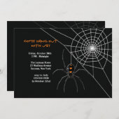 Invitation de Halloween de la toile de l'araignée (Devant / Derrière)