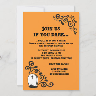 Invitation de Halloween de pierre tombale